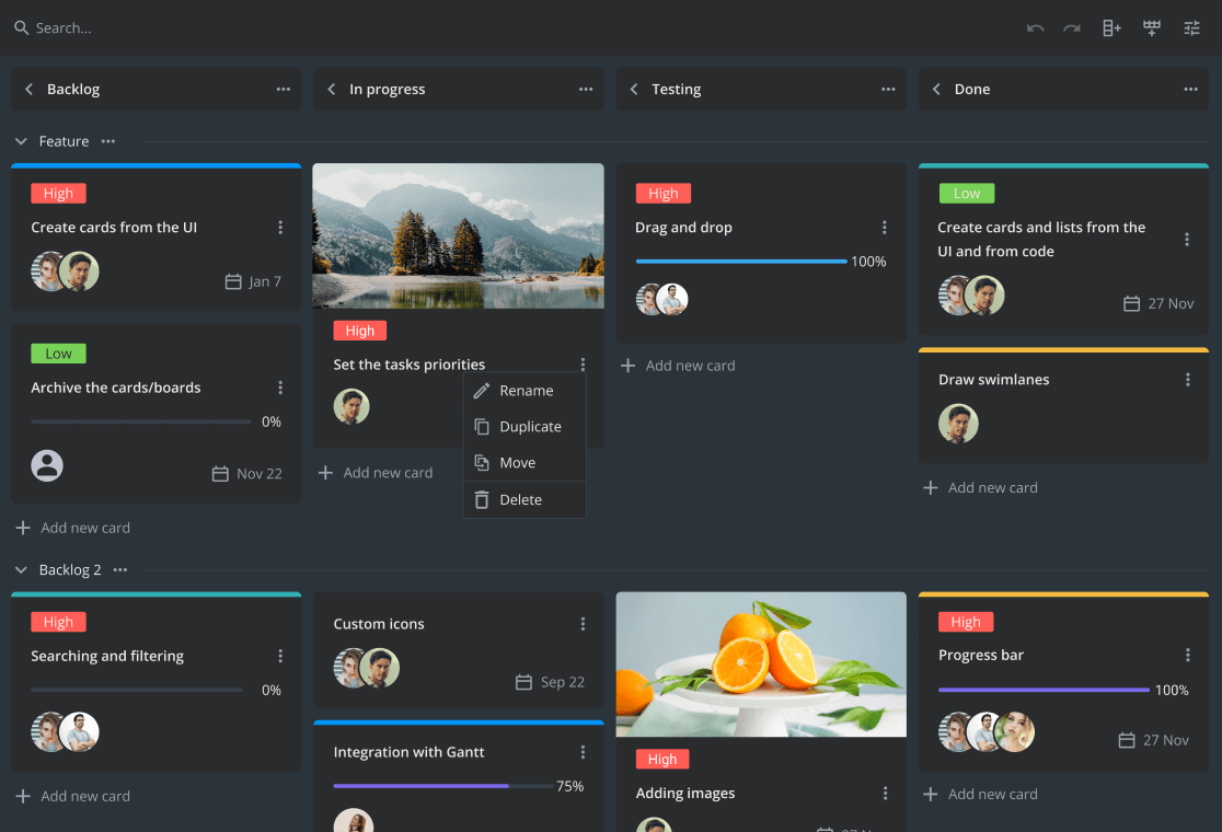 dhtmlxKanban